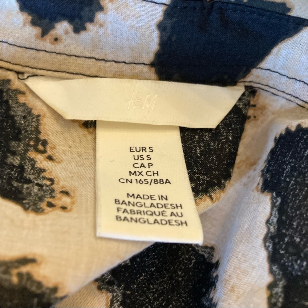 H&M Cotton Leopard Animal Print Shirt Dress - Picture 7 of 10